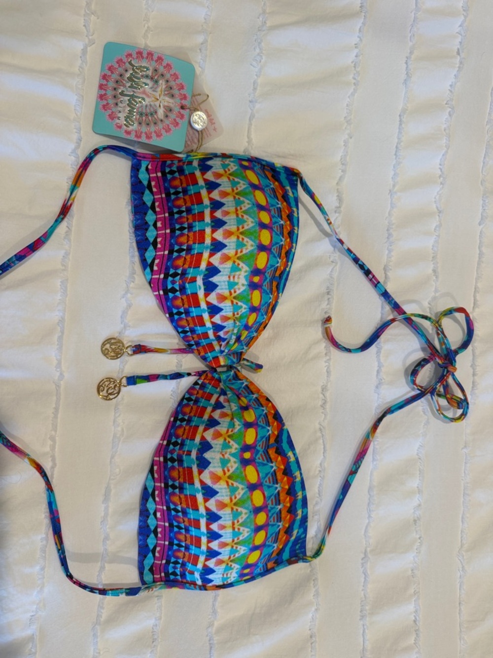 Luli Fama Tribal Beach Molded Push-Up Bandeau Halter